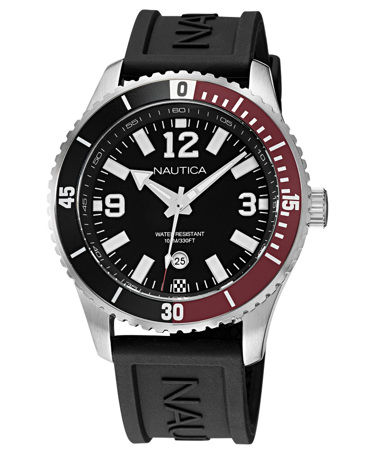 Nautica Pacific Beach Ρολόι Μπαταρίας με Μαύρο Καουτσούκ Λουράκι NAPPBS161