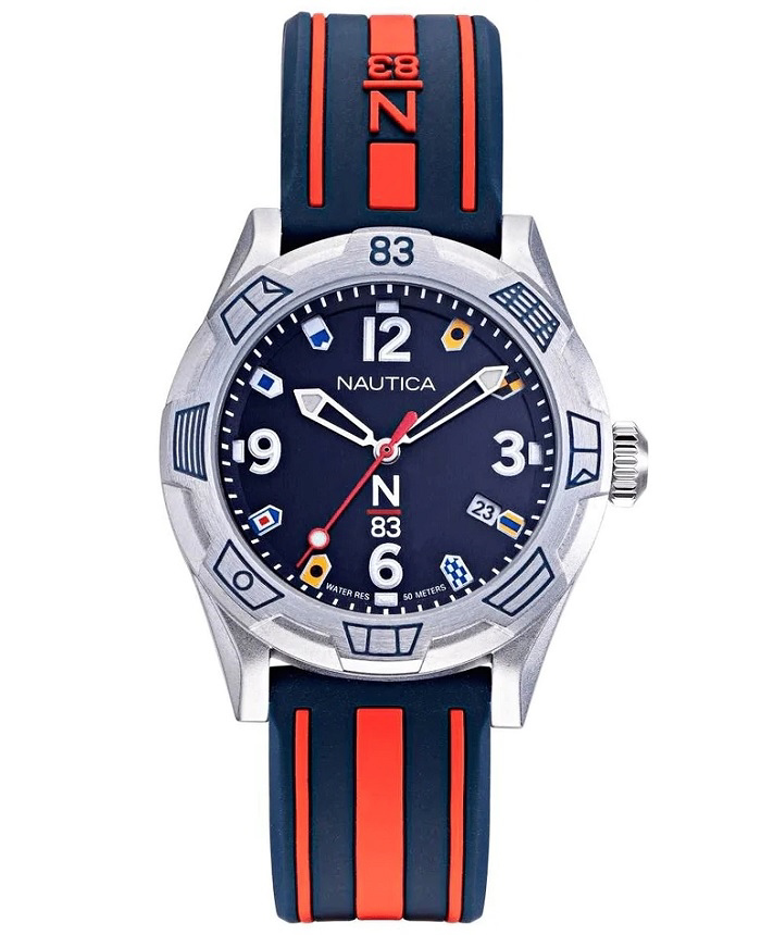 Nautica N83 Polignano Roloi Batarias me Poluxromo Kaoutsouk Louraki NAPPOF910