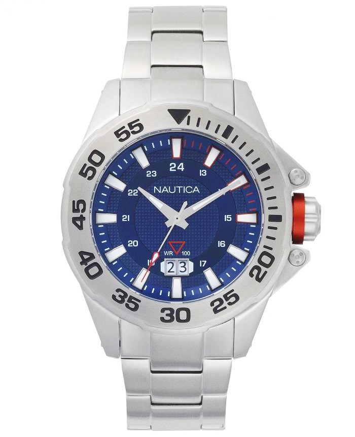 Nautica Westview Roloi Batarias me Asimi Metalliko Brasele NAPWSV003