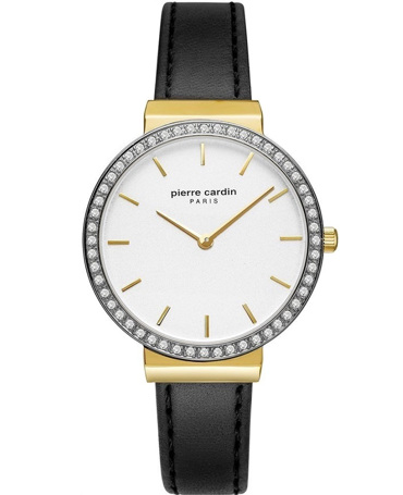 Pierre Cardin Argentine Ρολόι Μπαταρίας με Μαύρο Δερμάτινο Λουράκι PC902352F02