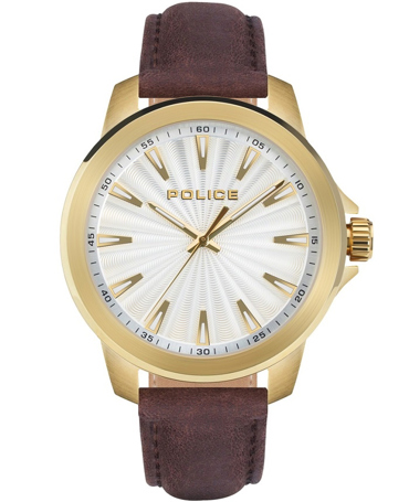 Police Ρολόι Μπαταρίας με Καφέ Δερμάτινο Λουράκι PEWJA2207804