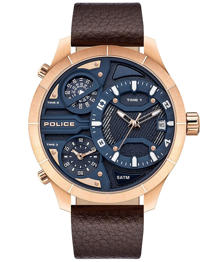 Police Bushmaster Roloi Batarias me Kafe Dermatino Louraki PEWJB2110602