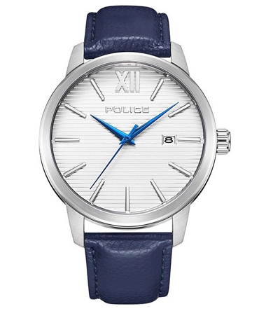 Police Bedum Ρολόι Μπαταρίας με Μπλε Δερμάτινο Λουράκι PEWJB2228402