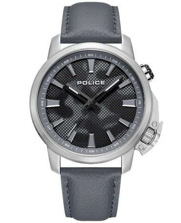 Police Ρολόι Μπαταρίας με Γκρι Δερμάτινο Λουράκι PEWJD2202702