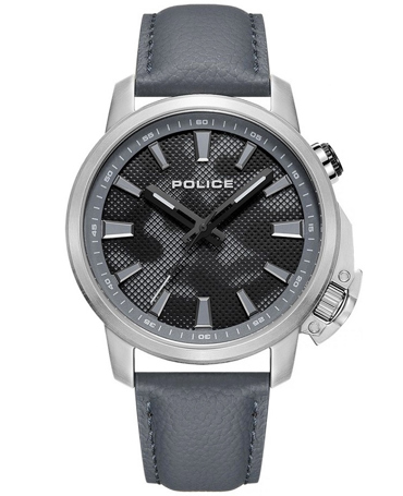 Police Ρολόι Μπαταρίας με Γκρι Δερμάτινο Λουράκι PEWJD2202702