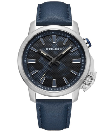 Police Kavalan Ρολόι Μπαταρίας με Μπλε Δερμάτινο Λουράκι PEWJD2202703
