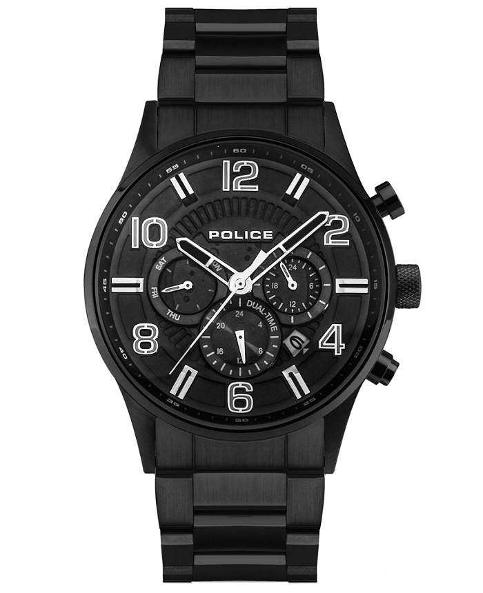 Police Roloi Xronogafos Batarias me Mavro Metalliko Brasele PEWJK2203102