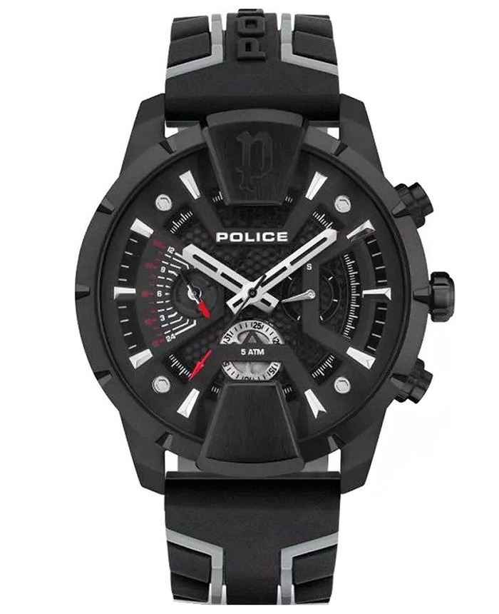 Police Huntley Roloi Xronogafos Batarias me Mavro Kaoutsouk Louraki PEWJQ2203701