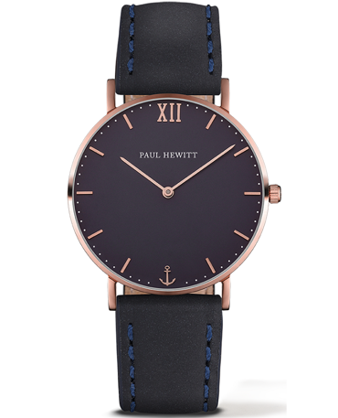 Paul Hewitt Sailor Line Ρολόι Μπαταρίας με Μαύρο Δερμάτινο Λουράκι PH-6455189K