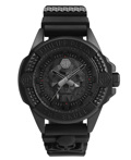 Philipp Plein The Skull Roloi Batarias me Mavro Kaoutsouk Louraki PWAAA0721