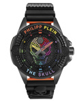 Philipp Plein The Skull Roloi Batarias me Mavro Kaoutsouk Louraki PWAAA1121