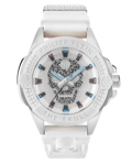 Philipp Plein The Skull Roloi Batarias me Lefko Kaoutsouk Louraki PWAAA1521