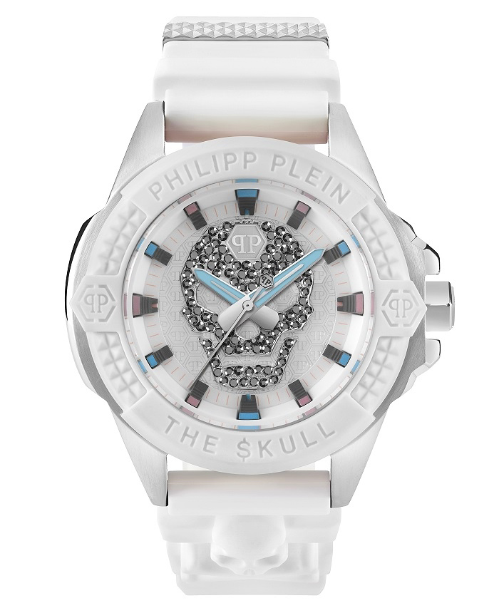 Philipp Plein The Skull Roloi Batarias me Lefko Kaoutsouk Louraki PWAAA1521