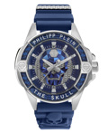 Philipp Plein The Skull Carbon Fiber Roloi Batarias me Ble Kaoutsouk Louraki PWAAA1722