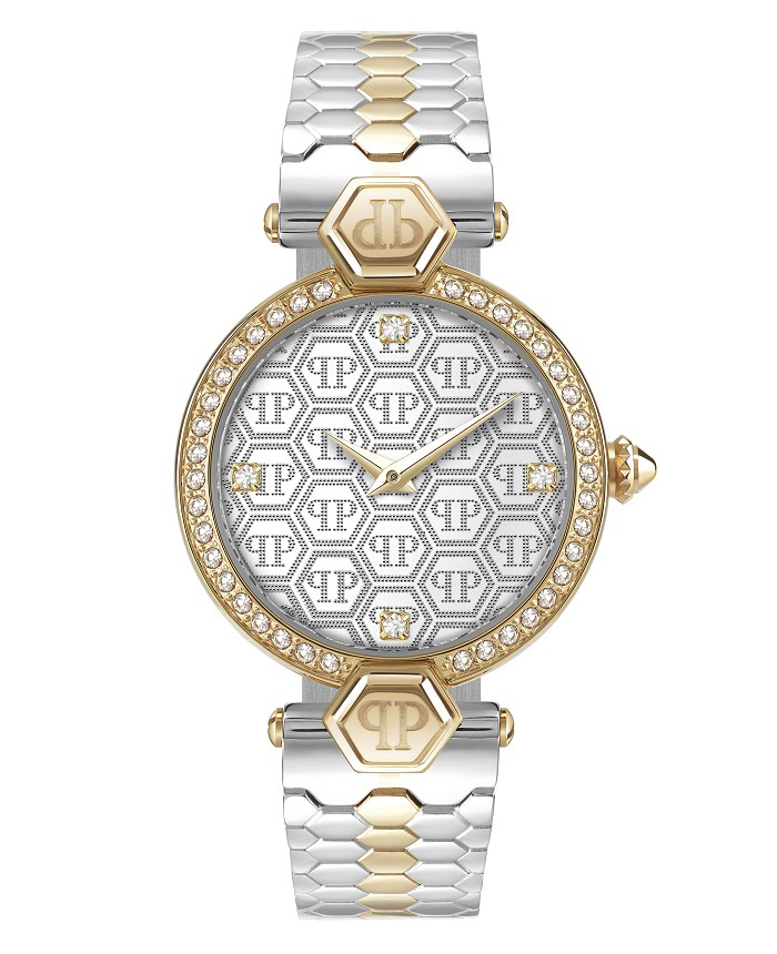Philipp Plein Couture Roloi Batarias me Xruso / Asimi Metalliko Brasele PWEAA0521