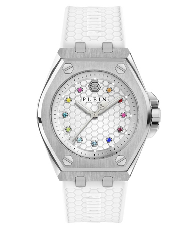 Philipp Plein Extreme Lady Ρολόι Μπαταρίας με Λευκό Καουτσούκ Λουράκι PWJAA0122