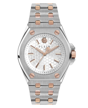 Philipp Plein Extreme Ρολόι Μπαταρίας με Ροζ Χρυσό / Ασημί Μεταλλικό Μπρασελέ PWJAA0622