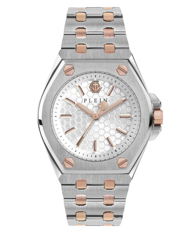 Philipp Plein Extreme Ρολόι Μπαταρίας με Ροζ Χρυσό / Ασημί Μεταλλικό Μπρασελέ PWJAA0622