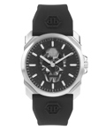 Philipp Plein The Skull King Roloi Batarias me Mavro Kaoutsouk Louraki PWLAA0122