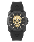 Philipp Plein The Skull King Roloi Batarias me Mavro Kaoutsouk Louraki PWLAA0322