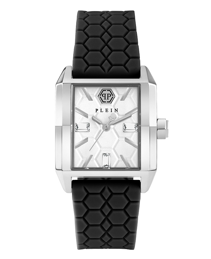 Philipp Plein Offshore Square Roloi Batarias me Mavro Kaoutsouk Louraki PWMAA0122
