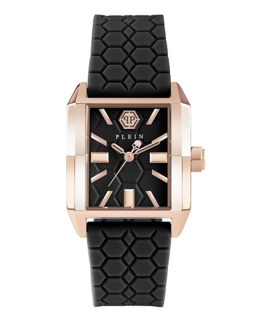 Philipp Plein Offshore Square Ρολόι Μπαταρίας με Μαύρο Καουτσούκ Λουράκι PWMAA0222