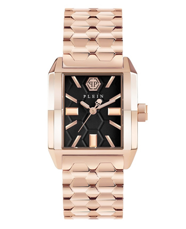 Philipp Plein Offshore Square Ρολόι Μπαταρίας με Ροζ Χρυσό Μεταλλικό Μπρασελέ PWMAA0822