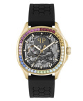 Philipp Plein High-Conic Roloi Aftomato me Mavro Kaoutsouk Louraki PWRAA0523