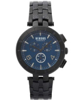 Versus by Versace Logo Gent Roloi Xronogafos Batarias me Mavro Metalliko Brasele S76200017