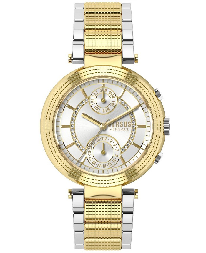 Versus by Versace Star Ferry Roloi Xronogafos Batarias me Xruso / Asimi Metalliko Brasele S79060017