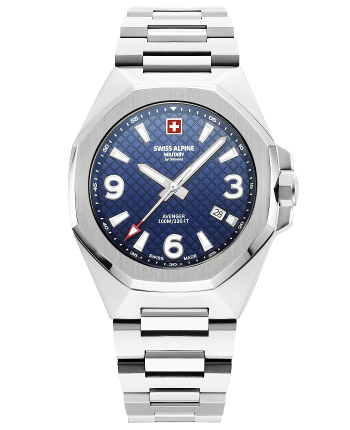 Swiss Alpine Military by Grovana Roloi Batarias me Asimi Metalliko Brasele SAM7005.1135