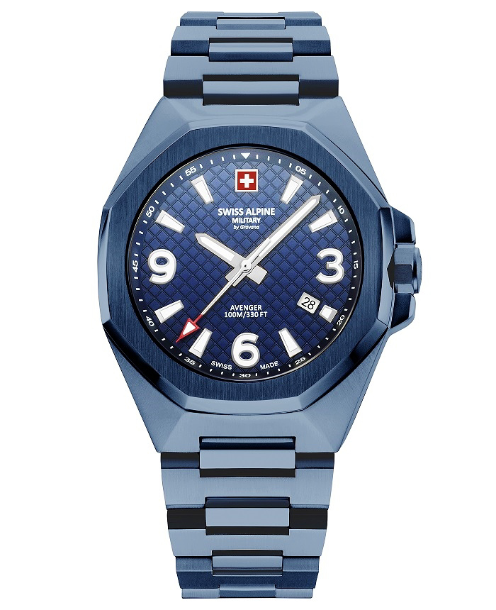 Swiss Alpine Military by Grovana Roloi Batarias me Ble Metalliko Brasele SAM7005.1195