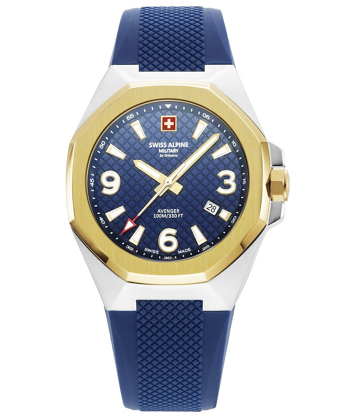 Swiss Alpine Military by Grovana Roloi Batarias me Ble Kaoutsouk Louraki SAM7005.1845