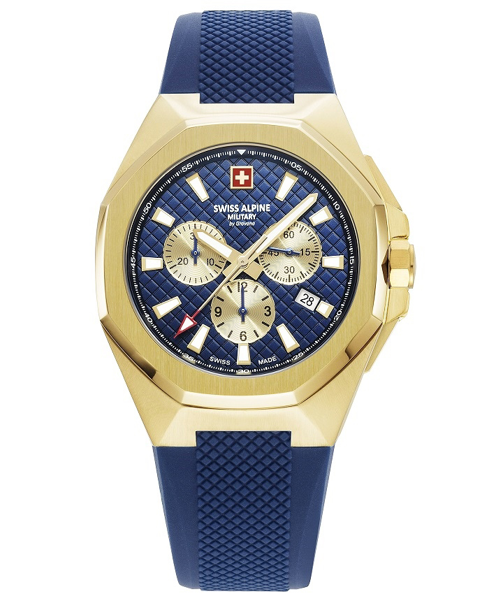 Swiss Alpine Military by Grovana Roloi Batarias me Ble Kaoutsouk Louraki SAM7005.9815
