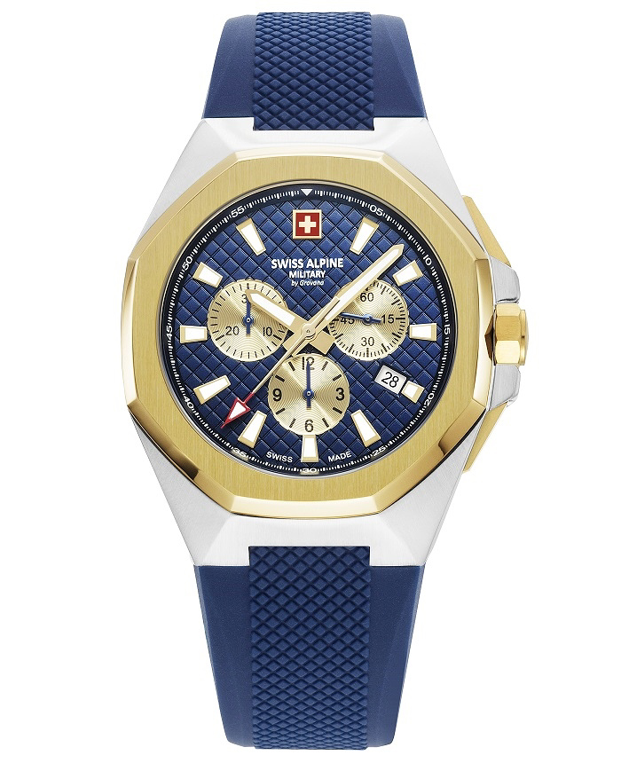 Swiss Alpine Military by Grovana Roloi Xronogafos Batarias me Ble Kaoutsouk Louraki SAM7005.9845