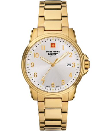 Swiss Alpine Military by Grovana Ρολόι Μπαταρίας με Χρυσό Μεταλλικό Μπρασελέ SAM7011.1112