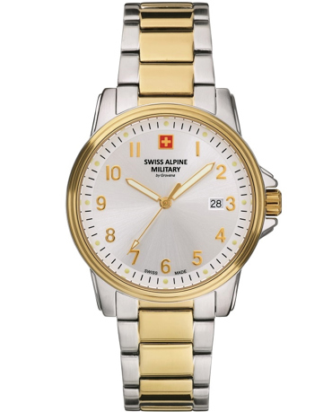 Swiss Alpine Military by Grovana Ρολόι Μπαταρίας με Χρυσό / Ασημί Μεταλλικό Μπρασελέ SAM7011.1142
