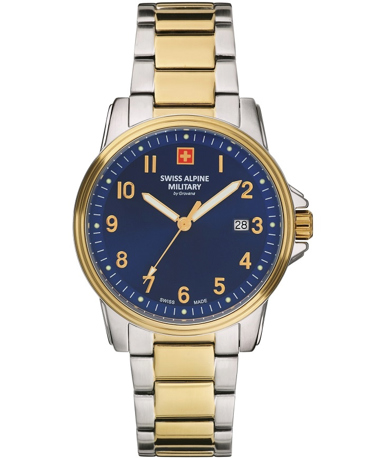 Swiss Alpine Military by Grovana Ρολόι Μπαταρίας με Χρυσό / Ασημί Μεταλλικό Μπρασελέ SAM7011.1145