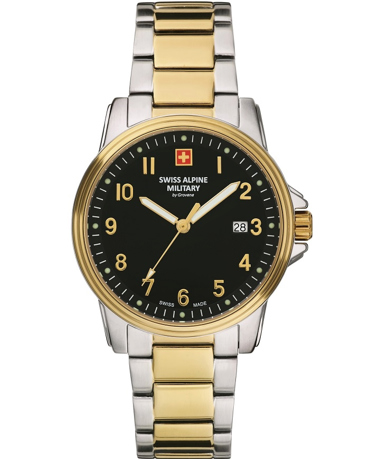 Swiss Alpine Military by Grovana Ρολόι Μπαταρίας με Χρυσό / Ασημί Μεταλλικό Μπρασελέ SAM7011.1147