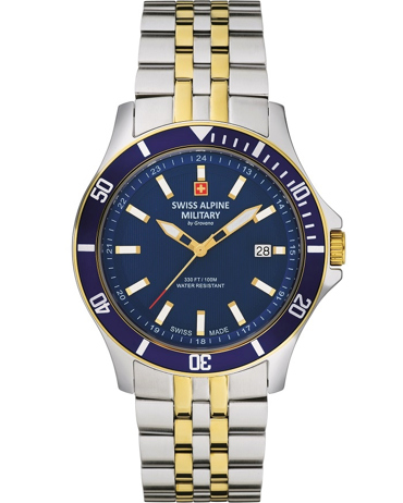 Swiss Alpine Military by Grovana Ρολόι Μπαταρίας με Χρυσό / Ασημί Μεταλλικό Μπρασελέ SAM7022.1145