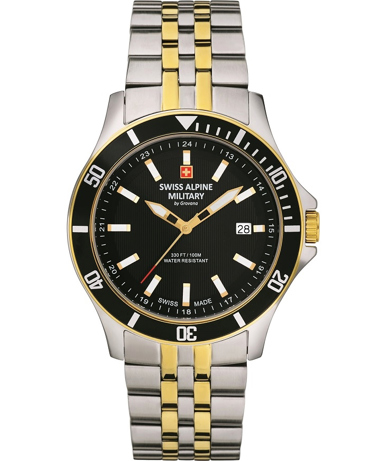 Swiss Alpine Military by Grovana Ρολόι Μπαταρίας με Χρυσό / Ασημί Μεταλλικό Μπρασελέ SAM7022.1147