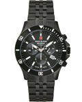 Swiss Alpine Military by Grovana Roloi Xronogafos Batarias me Mavro Metalliko Brasele SAM7022.9177