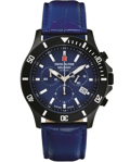 Swiss Alpine Military by Grovana Roloi Xronogafos Batarias me Ble Dermatino Louraki SAM7022.9575