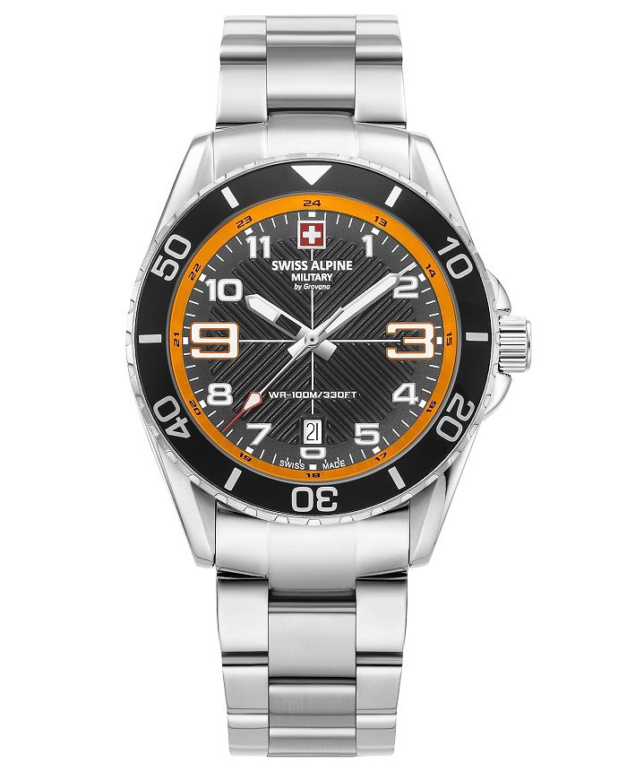 Swiss Alpine Military by Grovana Roloi Batarias me Asimi Metalliko Brasele SAM7029.1139