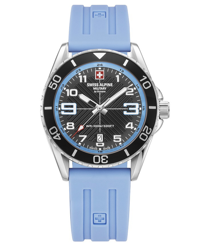 Swiss Alpine Military by Grovana Raptor Roloi Batarias me Ble Kaoutsouk Louraki SAM7029.1831