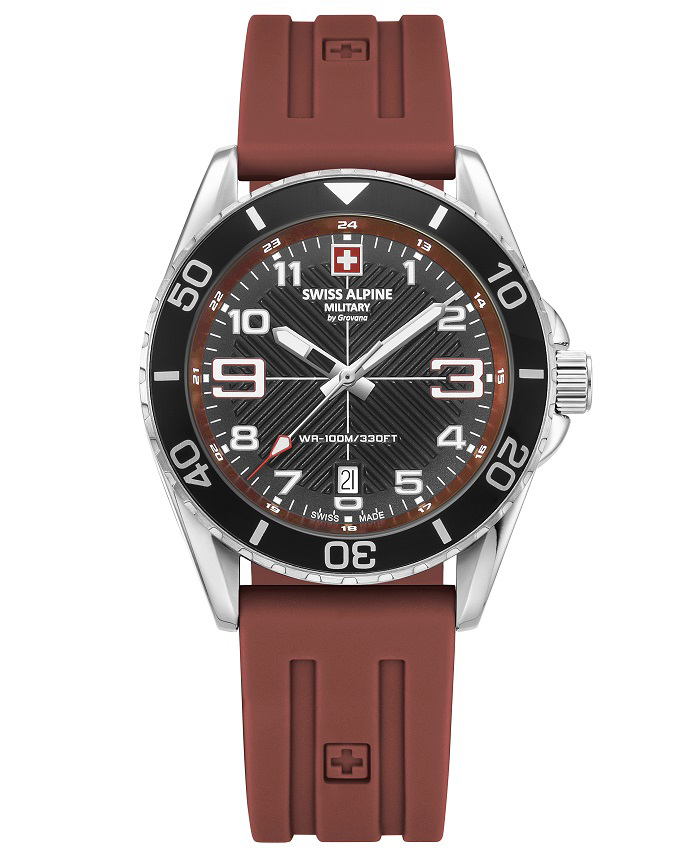 Swiss Alpine Military by Grovana Roloi Batarias me Kafe Kaoutsouk Louraki SAM7029.1836