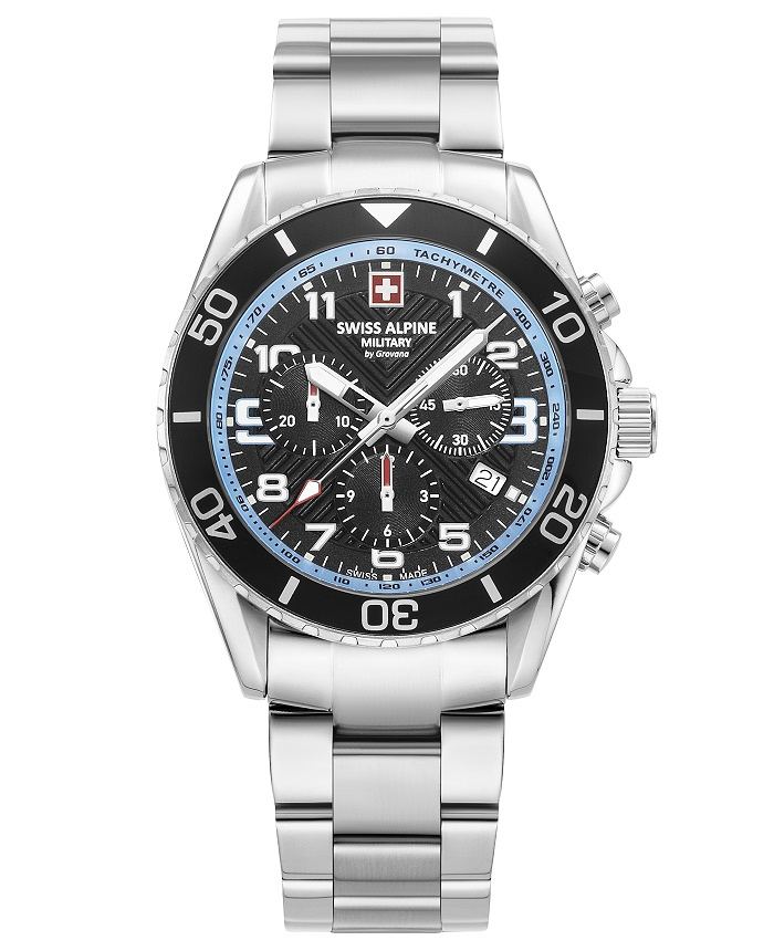 Swiss Alpine Military by Grovana Roloi Xronogafos Batarias me Asimi Metalliko Brasele SAM7029.9131