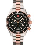 Swiss Alpine Military by Grovana Roloi Xronogafos Batarias me Roz Xruso / Asimi Metalliko Brasele SAM7040.9157
