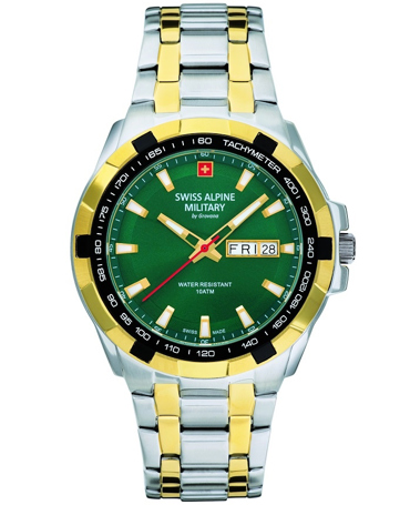 Swiss Alpine Military by Grovana Ρολόι Μπαταρίας με Χρυσό / Ασημί Μεταλλικό Μπρασελέ SAM7043.1144
