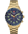 Swiss Alpine Military by Grovana Roloi Xronogafos Batarias me Xruso Metalliko Brasele SAM7047.9115